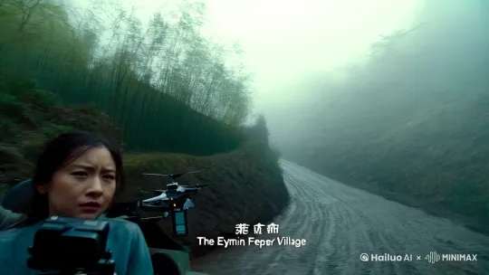 第一集：纸人眼**

2017年清明，浓雾锁住了进山的盘道。

林穗穗握紧胸前的运动相机，越野车在泥泞中颠簸。后座两个同伴正在调试设备，无人机在雾气里发出烦躁的嗡鸣。

"前面就是雾隐村。"向导老吴突然开口，枯瘦的手指戳向挡风玻璃。层层叠叠的竹影后，歪斜的牌坊爬满青苔，石匾上"风调雨顺"四个字洇着可疑的暗红。

村口老槐树撞进视野的刹那，穗穗颈后的汗毛集体起立。十人合抱的树干布满瘤结，枝桠间悬着上百个铜铃，却在狂风里寂静无声。更诡异的是那些随风飘荡的纸条，每张都写着人名。

"那是平安符。"神婆银花不知何时出现在车旁，黧黑的脸上堆满皱纹，"外乡人要在子时前离村。"

摄像机红灯亮起的瞬间，老吴突然抽搐着栽进泥坑。众人手忙脚乱扶他时，穗穗的镜头扫过老槐树——某个瘤结缝隙里，半张青白的脸正朝外渗着血丝。

夜幕降临后，铜铃毫无预兆地集体轰鸣。

穗穗举着夜视相机摸向祠堂，月光将纸扎的童男童女照得活了一般。供桌上赫然摆着三碗生米，中间那碗插着写有"林穗穗"的黄符。她后退时撞翻纸马，马肚子裂口处簌簌掉出缠着黑发的指骨。

第二日全村都在传，老吴连夜出山时坠了崖。而跟着搜救队折返的银花，正往新扎的纸人眼眶里点着朱砂。 by Hailuo AI Video Generator