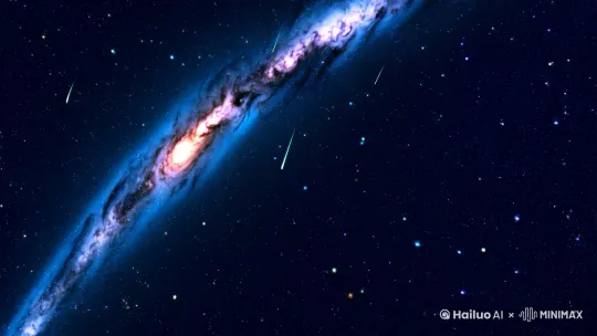 场景描述：
背景：
无尽的宇宙深邃而神秘，星辰如同无数闪烁的宝石，点缀在黑暗的天幕上。银河如同一条璀璨的光带，横跨整个视野，散发着神秘而古老的光芒。

主体：
一个人，身穿轻便的宇航服，漂浮在宇宙中。他的面罩反射着周围的星光，脚下没有重力，但他却仿佛在行走。他的前方，木星那巨大的身影占据了半个视野。巨大的风暴在木星的表面旋转着，橙红色的云层中夹杂着白色的云带，壮观而神秘。

细节：

1.
木星：
木星那巨大的红色风暴——大红斑——在视野中缓缓旋转，仿佛一只巨大的眼睛注视着宇宙。
木星周围有几颗卫星，它们在木星的光辉下显得渺小而神秘，偶尔反射着微弱的阳光。
2.
星辰：
无数的星星在远处闪烁，有的明亮，有的黯淡，仿佛在诉说着宇宙的古老故事。
偶尔有流星划过，留下短暂而美丽的光痕，瞬间点亮了黑暗的太空。
3.
屏幕上的大海：
在这个人的宇航服面罩上，浮现出一块虚拟屏幕。屏幕上显示的是一片深邃的大海，海水在阳光下呈现出深蓝色，波光粼粼。
海面上没有海鸟，只有偶尔泛起的白色浪花，海浪轻轻拍打着岸边，发出低沉而有节奏的声音。
远处，海天相接的地方，呈现出一种朦胧的蓝色，仿佛大海与天空融为一体。
氛围：
整个场景充满了宁静与深邃。宇宙的浩瀚与大海的深邃形成鲜明对比，却又和谐共存。人在宇宙中行走，仿佛置身于一个无边无际的梦境中，既感受到宇宙的宏伟与神秘，又享受到大海的宁静与深邃。

情感：
这个人心中充满了敬畏与宁静。他凝视着木星和星辰，感受着宇宙的伟大力量，同时又通过屏幕上的大海，找到了一丝内心的平静与安宁。没有海鸟的打扰，只有深邃的太空和宁静的大海，让他感受到一种前所未有的孤独与自由。

场景总结：
这是一个充满幻想与诗意的场景，一个人在宇宙中行走，面前是壮丽的木星和璀璨的星辰，而他的面罩上则浮现出一片深邃而宁静的大海。没有海鸟的干扰，只有宇宙的宏伟和大海的深邃，这种对比与融合，创造了一个既神秘又宁静的宇宙奇观，让人感受到一种孤独而自由的美 by Hailuo AI Video Generator