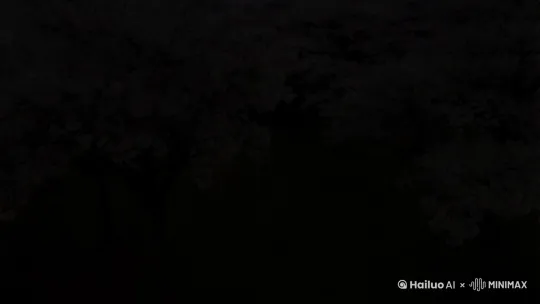 时间轴| 0:00-0:08 | 航拍樱花林动态流体模拟 | "航拍视角 粉白樱花雨 晨雾柔光 流体力学模拟飘落轨迹 4K细节" by Hailuo AI Video Generator