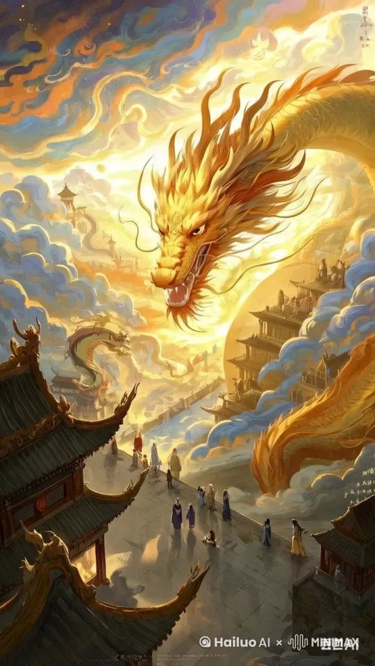 龙在天空中盘旋，符合逻辑，真实感，电影质感 by Hailuo AI Video Generator