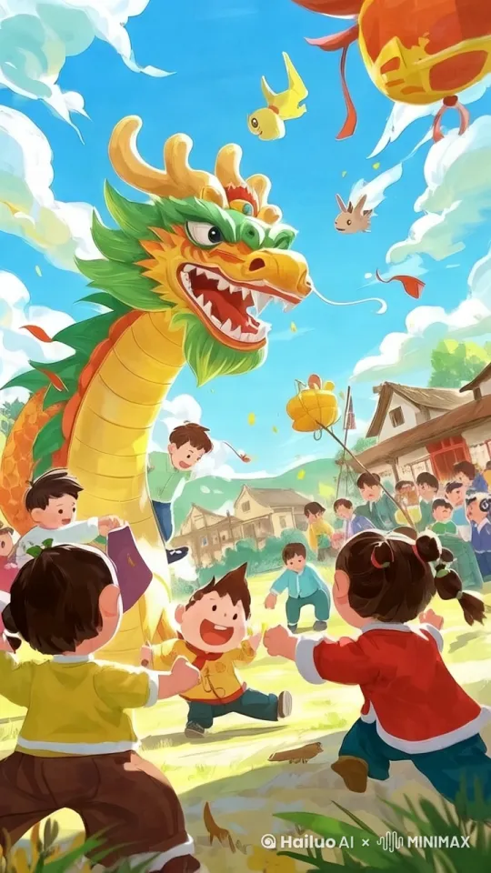 让画面中的龙动起来。 by Hailuo AI Video Generator