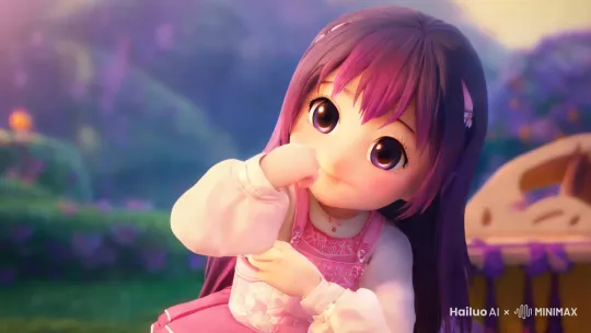 一个超萌的动漫萌妹 by Hailuo AI Video Generator