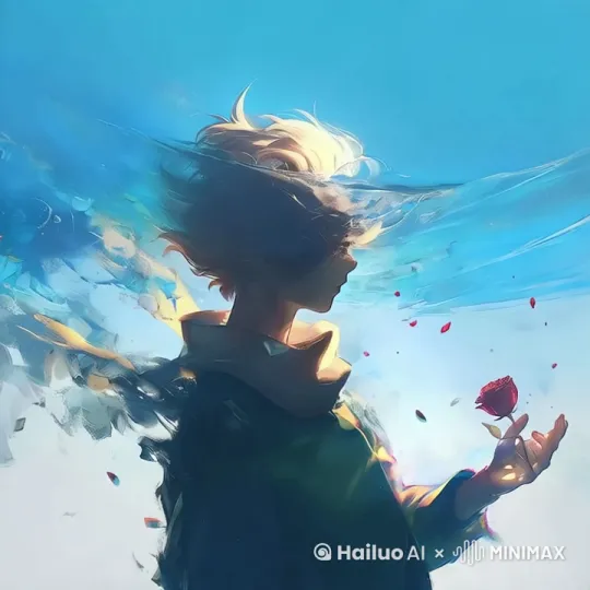 人物在玫瑰花的坠落中消散 by Hailuo AI Video Generator
