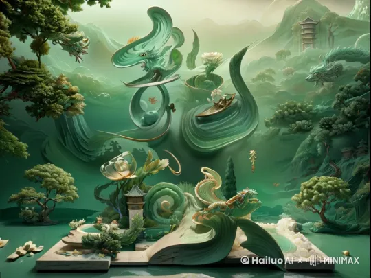 画面左右两边树木动起来，中间内容轻微晃动 by Hailuo AI Video Generator