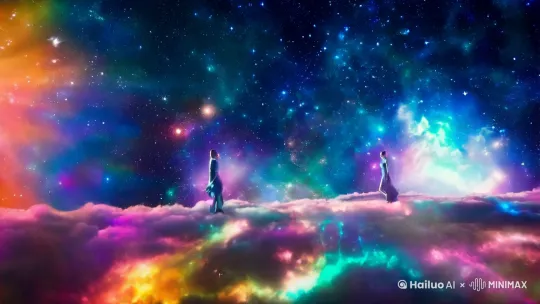 宇宙背景，梦境虚幻的结合 by Hailuo AI Video Generator