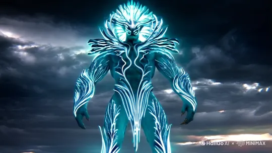 1.	风暴眼中心
3D男妖神悬浮于飓风核心，闪电纹路由胸肌蔓延至大腿，半透明风刃缠绕胯部形成动态护甲，发丝间飘散青色数据流（0:00-0:10）
	2.	地脉觉醒
岩浆纹路在古铜色肌肤下流动，男妖神重踏地面时裂痕中升起结晶簇，腰腹能量核心投射全息图腾，碎石在其踝关节形成悬浮环（0:10-0:20）
	3.	光子跃迁
赛博妖神化作粒子流穿透镜面，重组时钛合金骨骼短暂显形，霓虹网格在人体轮廓闪烁，智能布料根据肌肉运动改变透光率（0:20-0:30） by Hailuo AI Video Generator