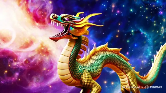 二月二，中国巨龙抬头，翱翔宇宙 by Hailuo AI Video Generator