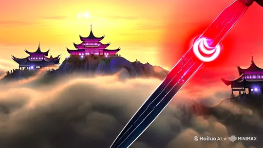 以下是分镜头式AI绘图指令（每个镜头包含构图要素与风格关键词）：

---

**镜头1-剑裂山雾**  
`全景镜头`青冥山巅被赤色剑光纵向劈开，云雾呈现漩涡状裂痕。前景玄铁剑布满蛛网裂纹，剑柄镶嵌的蓝宝石正在崩碎。背景模糊的青阳门建筑群飞檐翘角，晨光将云海染成金红色。风格：水墨质感+赛博朋克霓虹色调。

---

**镜头2-噬灵显形**  
`特写镜头`少年掌心特写，暗紫色咒文如同活物在皮肤下游动。灵力流呈现半透明幽蓝色，正被掌心黑洞状漩涡吞噬。背景虚化的试剑台地面，散落着结冰的血珠。风格：暗黑奇幻+故障艺术特效。

---

**镜头3-缚仙索阵**  
`仰视视角`十二道青铜锁链构成立体牢笼，每根锁链刻有发光朱砂符咒。执法长老悬浮空中道袍翻飞，袖口飞出更多金色符纸。少年脚下传送符燃烧的幽绿色火焰，在地面形成彼岸花图案。风格：浮世绘构图+敦煌壁画用色。

---

**镜头4-镇魔初现**  
`广角镜头`断崖布满血色符文的青铜巨柱，每根柱体缠绕着断裂的玄铁锁链。崖底紫光中浮现半透明九尾虚影，其中三条尾巴被钉着陨铁降魔杵。雾气流向形成巨大的灵气旋涡。风格：中国志怪+克苏鲁元素混合。

---

**镜头5-血脉共鸣**  
`双重视角`左侧少年玉佩迸发黑曜石光芒，映出眼角泪痣特写。右侧紫光中的女人面孔带着相同泪痣，发间别着残缺的凤纹玉簪。两者间隔着布满裂缝的透明结界，裂缝中渗出星沙状灵力颗粒。风格：新古典主义肖像+赛璐璐动画光影。

---

**进阶控制参数建议**：  
1. 关键元素权重：玄铁剑裂纹@1.5、咒文流动感@2  
2. 色彩约束：禁止使用明黄色，主色调限定玄黑/绀青/鸦青/朱柿  
3. 时代错位：建筑保留唐宋形制，但材质呈现未来感哑光金属  
4. 动态模糊：灵力流动处添加梵高《星月夜》笔触效果

可根据具体生成效果，调整「九尾虚实比例」或「结界裂纹密度」等细节参数。 by Hailuo AI Video Generator
