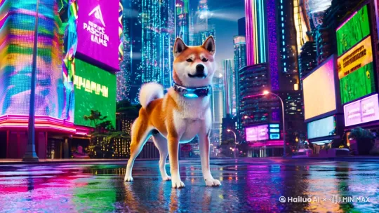 赛博朋克风柴犬蹦迪，加入音乐《Pacific Rim》 by Hailuo AI Video Generator