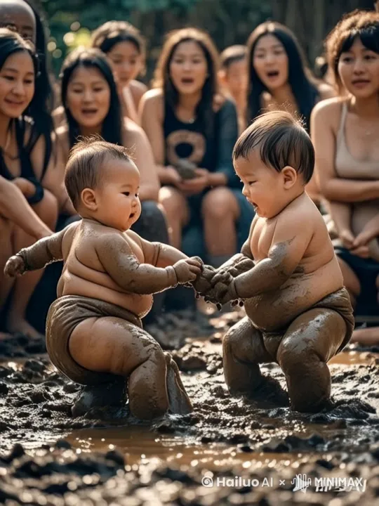 暴击打斗场面，两个小孩激烈地打斗，场面激烈，两个人互不相让，完全是武林高手 by Hailuo AI Video Generator