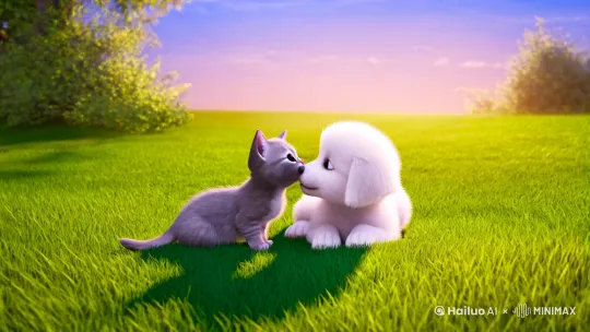 小狗和小猫 by Hailuo AI Video Generator