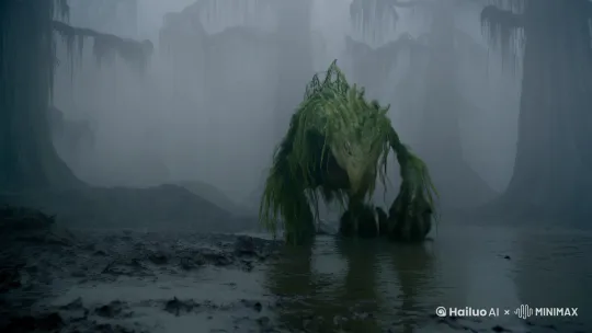 生成一副植物与动物的合体，在泥地里穿行 by Hailuo AI Video Generator