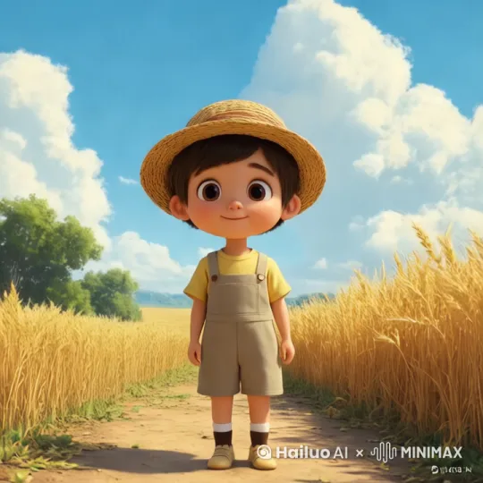 快速高空跟踪镜头移动，无人机视角，一个超现实的高速梦境序列，相机紧密跟踪，相机从略高位置的俯视角度紧密跟踪从左后方向右后方移动，随着角色迅速穿越场景。环境是动态的，快速变化。男孩像超人一样飞向空中，轻松地在空中滑行，双臂向两侧伸展，头部向前，捕捉平滑水平飞行的感觉。下面有田野和自然景观，运动模糊和光迹增强了速度感和流畅性。快速移动. by Hailuo AI Video Generator