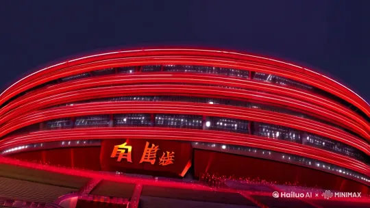以下是为您优化的30秒视频提示词（适配AI视频生成工具输入）：

🌟 **主题关键词**：
赛博朋朋克x国潮混搭、动物乐队、鸟巢演唱会、《荒》副歌高潮、多镜头快剪

🎬 **分镜时序描述**：
1. [0-3s] 航拍鸟巢全景（红色霓虹灯勾勒建筑轮廓）+ 画外音吉他前奏
2. [3-6s] 中景：机械猫爪扫电吉他（带紫色电弧） × 狗爪按唢呐孔（青铜质感乐器）
3. [6-12s] 特写交替镜头：
   - 猫耳随节奏抖动（毛发细节可见）
   - 狗嘴鼓腮吹奏（音波具象化为金色符文）
   - 地面投影「荒」字破碎特效
4. [12-15s] 环绕镜头：
   - 猫尾缠绕吉他柄旋转360°
   - 狗唐装下摆飘动（赛博纹样内衬）
5. [15-18s] 转场设计：
   - 唢呐声波震碎镜头 → 碎片映出观众席
   - 1秒观众镜头：熊猫/狐狸举荧光棒 + 虚拟偶像全息投影
6. [18-25s] 高潮合奏：
   - 双动物腾空交叉（猫带火焰轨迹/狗带水墨轨迹）
   - 背景全息山海经异兽环绕
7. [25-30s] 收尾：
   - 俯拍舞台裂开显现星空
   - 乐器化作光粒消散 + 中文草书「荒」定格

🎨 **视觉参数**：
- 比例：9:16（竖屏）
- 色调：青橙对比（#FF6B00 × #00CED1）
- 动态：0.5s镜头抖动（匹配重低音）
- 关键帧：在14s/22s设置3D运镜转折

🎵 **音频锚点**：
- 第5秒加入唢呐「破音」视觉特效
- 第19秒吉他solo同步镜头变暗+粒子爆发
- 第27秒人声吟唱处做慢动作处理

💡 特别说明：建议用《荒》1:15-1:45段落，这段唢呐滑音与电吉他失真效果器叠加最具冲击力，可强化猫狗乐器对抗感画面。 by Hailuo AI Video Generator