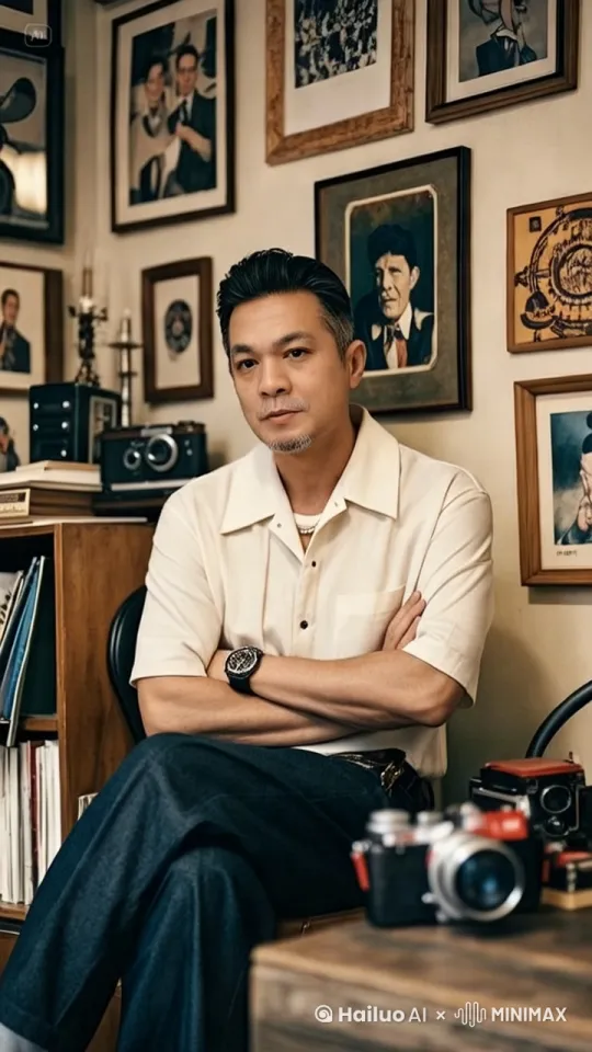 一个男人在接受采访对话，持续说话，视线自然望向镜头，身体自然动，手部自然运动并有展开比划的动作，非常生动[推进] by Hailuo AI Video Generator