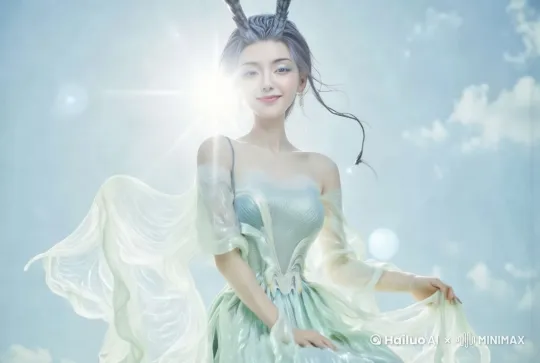 人物微笑看镜头，微风吹过，电影质感 by Hailuo AI Video Generator