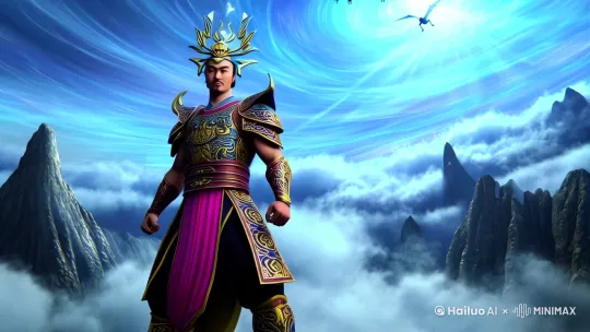 帮我生成一段60秒的黑神话悟空与哪吒2的混剪神频 by Hailuo AI Video Generator