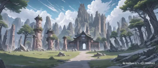 镜头慢慢拉近，天空白云向后飘飞。[推进,上升][推出,上升,下摇] by Hailuo AI Video Generator