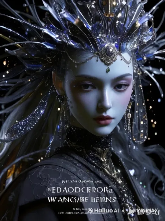 图片生成信息：Dale Chihuly，Wlop，穆夏，Hsiao Ron
Cheng,岩彩板绘，肌理磨砂，暗黑魔幻,新三维古风，奢
华，闪耀William Morris,Josef Frank，image of 牡丹仙子
with earrings in clouds,in the style of realistic yet
romantic, fairycore, anime-inspired character designs,
black paintings, baroque elegance, 32k uhd,
exaggerated facial features ，国风光影,三维粒子，克里
姆特，亮片，生物发光，发光粒子，James Turrell，Nick
Veasey，超高清像素，64K高清出图，面对镜头、优雅、
大气
图片 2.0 Pro  3:4 by Hailuo AI Video Generator