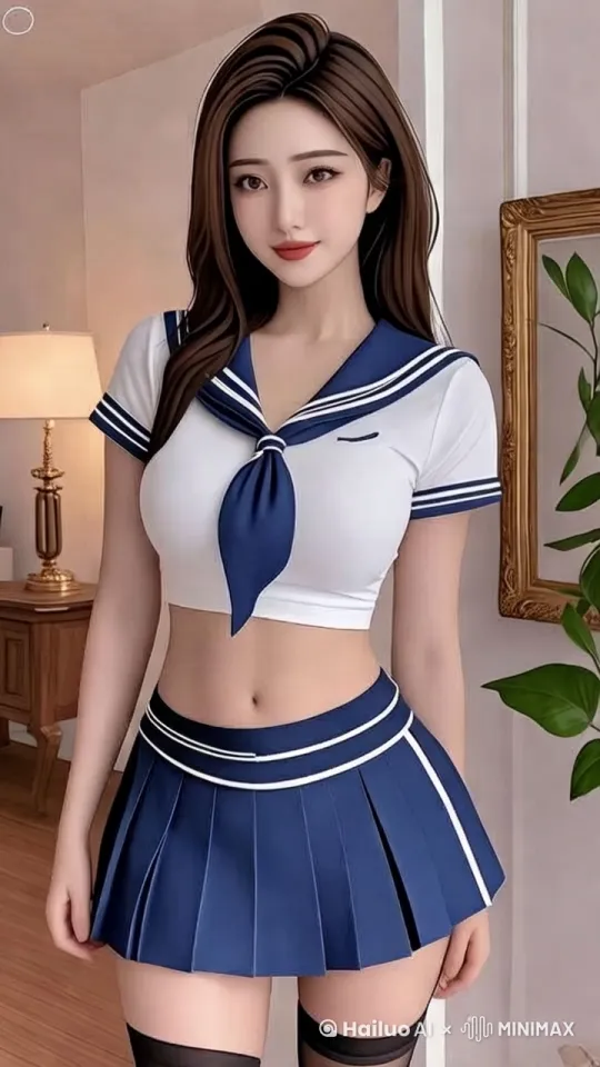 大师运镜，一个美女，在跳舞：双手叉腰，先右扭身子，再左扭身子，然后双手在头上比划心的动作，表情可爱，镜头垂直摇镜，真人的动作，画面真实，画面流畅，生动细节，光线统一柔和 by Hailuo AI Video Generator