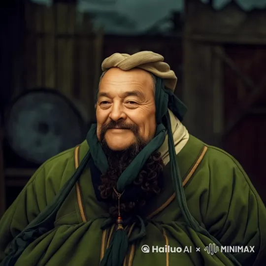 脸上露出了微笑，镜头镜头右环移。 by Hailuo AI Video Generator