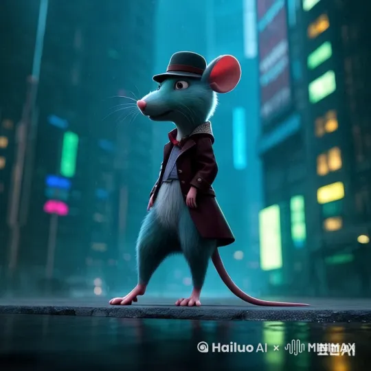 中景（7秒）：镜头拉远，小型舞台映入眼帘，舞台边缘装点着彩色气球和闪烁小彩灯。小老鼠站在舞台中心，小脚轻点地面，身体有节奏地轻轻扭动，耳朵也跟着摆动。台词为“嘿，亲爱的小伙伴们！瞧一瞧，这只超爱跳舞的小萌鼠就是我啦，可爱到犯规有没有？”。背景音乐节奏稍加快，鼓点若隐若现，增强律动感，为舞蹈蓄势。拍摄地点为梦幻舞台场景，目的是引导观众聚焦舞蹈动作，激发期待，铺垫欢乐氛围。

• 镜头3: 全景（8秒）：小老鼠火力全开，尽情舞蹈。快速旋转时身体如彩色旋风，高高跳跃像灵动音符，手臂摆动似蝴蝶飞舞，每个动作都流畅自然，舞台灯光随之闪烁。台词是“快跟我一起摇摆起来呀！赶紧关注，更多精彩舞蹈表演等你解锁，错过可就亏大咯！”。背景音乐高潮迭起，加入小提琴、钢琴等乐器音效，交织出欢快旋律。脚步声、跳跃声清脆响亮，完美契合舞蹈节奏。拍摄地点在活力舞台场景，目的是用精彩舞蹈全方位吸引观众，激发喜爱，呼吁关注。

• 镜头4: 近景（6秒）：小老鼠缓缓停下，蹦蹦跳跳靠近镜头，水汪汪大眼睛忽闪忽闪，屏幕上同步出现超萌小手抱拳动画。台词为“要是喜欢我这个小可爱，就动动手指点个关注呗！以后超多欢乐时光，咱们一起嗨！”。背景音乐渐弱，轻柔提示音俏皮响起，似在耳边轻唤观众关注。拍摄地点为温馨互动场景，目的是强化关注请求，用“欢乐时光”勾起观众对后续内容的向往。

• 镜头5: 特写（4秒）：小老鼠嘟起小嘴，送出一个超甜飞吻，接着欢快挥手告别，脸上洋溢灿烂笑容。台词是“拜拜咯，宝子们！下次咱们再一起快乐玩耍，不见不散哟！”。背景音乐渐渐消失，轻柔告别音效如微风拂过，留下温暖余韵。拍摄地点为甜蜜告别场景，目的是留下温馨可爱的结尾，加深观众印象，期待下次相遇。

3. 音乐及音效

• 音乐: 精心挑选一首轻快、旋律抓耳的纯音乐，从开场的轻松俏皮，到舞蹈时的热烈激昂，再到结尾的温馨舒缓，全程贴合画面情绪与节奏，营造欢乐活泼的氛围 。

• 音效: 每一个吱吱声、脚步声、跳跃声和告别声都经过精细处理，与音乐巧妙融合，让画面更具动态感和真实感，全方位调动观众感官。

4. 整体风格

• 风格: 整体色彩鲜艳明亮，画面萌趣可爱，充满童趣与活力。角色动作设计夸张又自然，台词俏皮亲切，互动感拉满，打造沉浸式欢乐体验。

• 目标观众: 主要面向年轻群体，尤其是喜欢萌宠、热爱可爱风格、追求轻松娱乐的观众，以及渴望通过互动参与获得乐趣的粉丝。

5. 建议

• 互动: 在视频结尾提出有趣互动话题，如“猜猜小老鼠下一支舞想学什么？”，引导观众在评论区留言讨论，定期抽取幸运观众送上小礼物。

• 号召行动: 在视频描述、评论区置顶以及视频中适时添加醒目的关注引导语，如“一键关注，和小老鼠开启欢乐冒险！” 。

• 持续更新: 保持稳定更新频率，每周发布2 - 3条同系列视频，维持观众热度与期待。

• 多样化内容: 除舞蹈外，推出小老鼠的日常趣事、与其他萌宠的互动、节日特别版等内容，丰富视频主题，满足不同观众喜好。 by Hailuo AI Video Generator