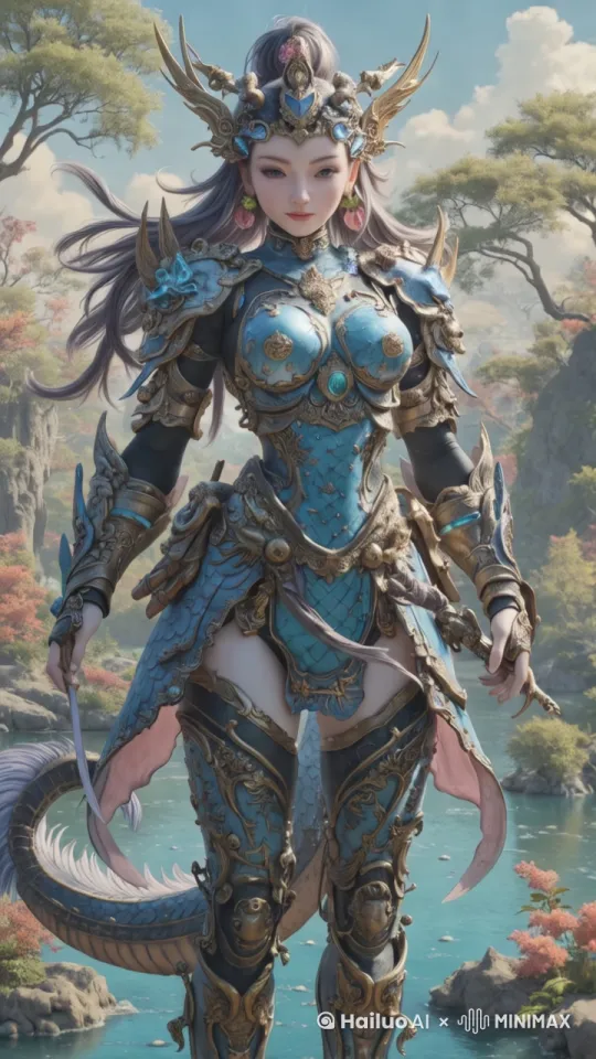 美女面向镜头走来，衣服飘动，[左移,右摇,跟随] by Hailuo AI Video Generator