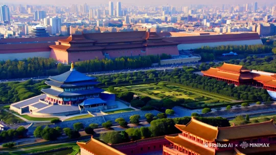 北京风景名胜区空中俯瞰看高清写实版 by Hailuo AI Video Generator