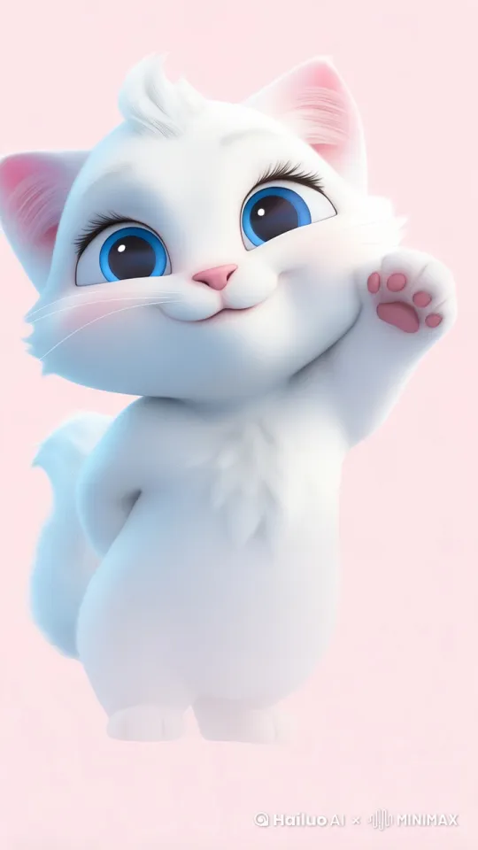 猫出来打招呼，扭动的身体，眨眼睛，灵动的猫 by Hailuo AI Video Generator