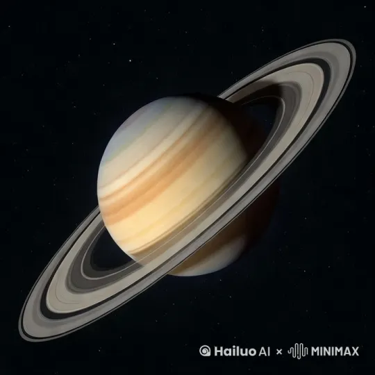 让土星进行自转，环也要动但要保持稳定。镜头固定，不要转移。 by Hailuo AI Video Generator