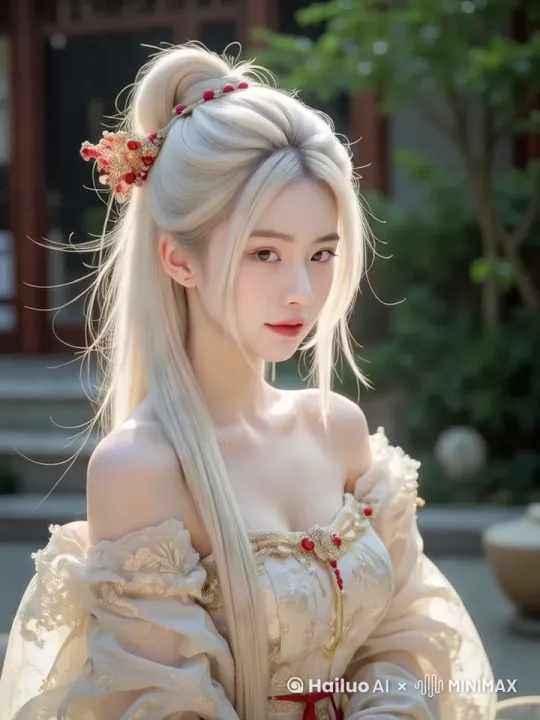 大师级运镜，美女拿出一只雪糕，放在嘴里 by Hailuo AI Video Generator