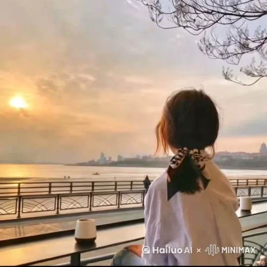 [固定镜头][变焦拉远]微风吹拂着头发，树上的花瓣缓缓飘落。 by Hailuo AI Video Generator