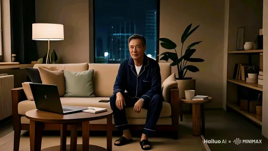 根据原图人物生成人物对着镜头说话，要求手势动作自然流畅真实，电影镜头拍摄，电影质感，高清8K
 by Hailuo AI Video Generator