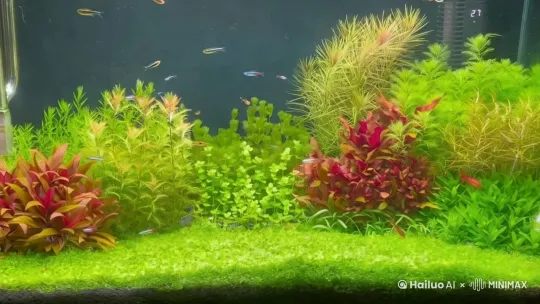 水草缸里一直鲨鱼在游 by Hailuo AI Video Generator