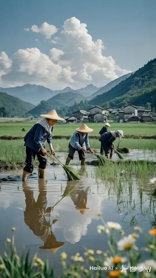 田里突然跳出一只鲸鱼，耕田的村民骑着摩托艇跑了，镜头移动，动态跟随。
 by Hailuo AI Video Generator