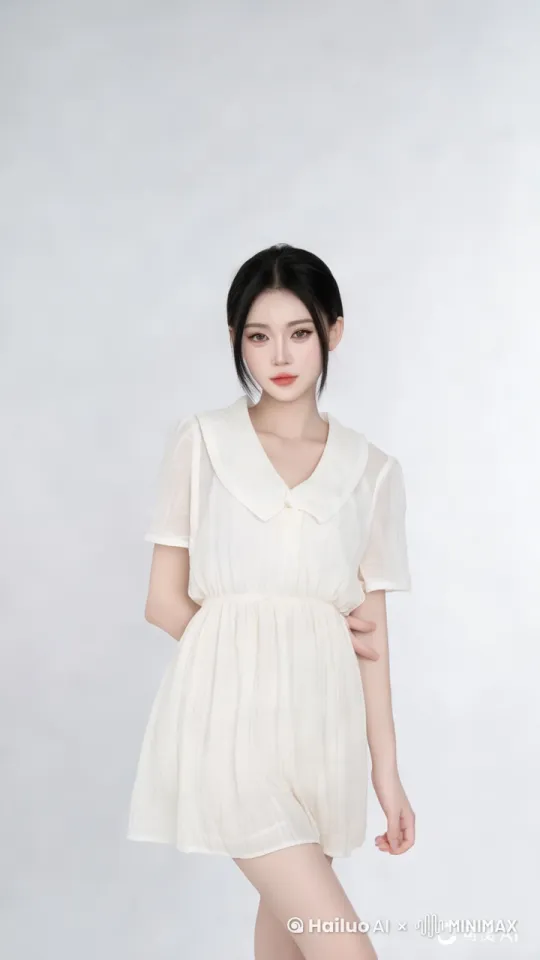 现代简约客厅场景，自然光透过落地窗洒入亚洲女性，精致五官，柔顺黑色长发，身着白色雪纺连衣裙舞蹈动态捕捉，肢体舒展呈现优雅弧线，裙摆随动作飘逸真实皮肤质感，细腻光泽，自然红润脸颊专业舞蹈姿势，脚尖点地，手臂舒展如天鹅8K超清画质，细节锐利，动作连贯性优化柔和补光灯效果，营造立体光影层次环境元素：布艺沙发，原木地板，绿植点缀。排除低分辨率、模糊、像素化画质避免肢体结构异常（多指/关节错位/比例失调）禁止不自然表情（扭曲/僵硬/闭眼）过滤背景混乱元素（杂物/其他人物/文字水印）拒绝服装褶皱失真（布料粘连/反重力悬浮） by Hailuo AI Video Generator