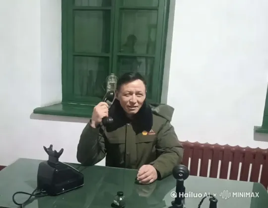 打完电话后来一个美女，他和这个美女拥抱亲嘴，哈哈大笑，和女的跳舞，拥抱，亲嘴，跳舞 by Hailuo AI Video Generator