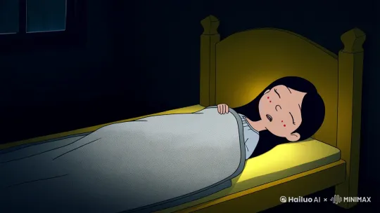 依依...”
　　
　　“依依....”
　　
　　一阵细微的呼唤声，将床上的小女孩从睡梦中唤醒。
　　
　　阴暗深夜。
　　
　　狭小的方形卧室中，一个黑长发小女孩，正睡在黄木床上。
　　
　　灰白被子盖到她肩膀处，隐约露出洗得发白的睡裙莲藕花边。
　　
　　小女孩只有七八岁的样子，面容清秀，鼻梁略高，下巴上冒着两个红痘痘。看上去正是刚刚开始懂事的年纪。
　　
　　听到声音，她慢慢从睡梦里睁眼，直起上身，左右看去。
　　
　　房间里一片黑暗，只有窗外，隐约投射进来的一点月光，朦胧的照亮了床尾。
　　
　　床尾处。
　　
　　那里。
　　
　　正站了一个黑色人影。
　　
　　人影上半身一片黑暗，面容模糊不清。
　　
　　但能感觉到，她正静静的注视着小女孩。
　　
　　“妈妈？”
　　
　　小女孩小心翼翼的发出声，问。
　　
　　她双手紧拽着被子，神情紧张，隐约感觉不对。
　　
　　周围静寂无声，唯有她的声音格外刺耳和醒目，在房间里微微回荡。
　　
　　“记住...依依，无论听到什么声音，你都要躲在密坛里，白石没有变黑前，别出来...”
　　
　　人影轻声说。
　　
　　“千万....”
　　
　　“别出来....”
　　
　　说完，她慢慢转过身，一步步，无声的朝着门走去。
　　木门无声无息打开，外面是一片黑暗，仿佛迎接一般，很快便将她彻底吞噬。
　　“妈...妈妈！！”小女孩似乎预感到了什么，猛地掀开被子，起身想要追。
　　嘭！！！
　　一声巨响，连带着巨大震动，在她耳边猛地响起。
　　咝！！！
　　小女孩猛地睁开眼，从床上拱起胸口，深深吸一口气。
　　刚刚竟然是一场梦。
　　她双目惊恐，瞳孔扩散，意识慢慢从昏沉的梦中清醒。
　　嘭！！
　　又是一声巨响。
　　整个房间仿佛都在颤动摇晃。
　　房间的木门剧烈颤抖着，传出一下接一下的撞击声，仿佛有一头巨兽在外疯狂撞击。
　　嘭！嘭！嘭！！
　　巨大的撞击仿佛要将木门彻底撞碎。
　　一道道细微的裂纹，也正在木门表面缓缓浮现，蔓延。
　　小女孩猛地回过神来，回想起刚刚梦里听到的声音。
　　“妈妈...”她不知怎么的，眼泪一下子盈满眼眶，心中升起一股难以形容的痛楚。
　　但听到巨响，回想起刚刚的话语，她一下掀开被子，从床上跳下来，看了眼木门的动静。
　　咔嚓！
　　木门突然被破开一块口子，破碎的木渣朝内飞溅开来，落在褐色泥地上。
　　小女孩浑身发毛，心脏剧烈跳动着，面容煞白，迅速弯腰，钻进床下。
　　她在床下爬了几下，找到一个隐藏的黑泥板，抓住拉环，向上艰难拉开。
　　泥板下是一个刚好够她蜷缩的方形小空间。
　　空间里，四壁到处镶嵌了大小不一的白色石块。
　　这些石块形状各异，但都有一个共同点，那便是，表面刻着一种复杂的红色符号。
　　小女孩迅速钻进去，盖好头上泥板，周围陷入黑暗中，便浑身颤抖的躲在小空间里，紧紧缩成一团，听着外面的动静。
　　奇怪的是，在她躲进来后，外面的撞击声便彻底消失了。
　　仿佛刚才她听到的都是幻觉。
　　安静。
　　毫无声息。
　　整个周围只有她自己的呼吸声。
　　小女孩紧紧捂住自己的嘴，生怕呼吸声太响，导致被外面的东西发现。
　　巨大的恐惧和紧张带来的疲惫，慢慢侵袭着她娇小的身体。
　　随着时间推移。
　　慢慢的，女孩昏睡过去
　　不知道过去了多久。
　　一小时，或者两小时。
　　“依依...”一阵熟悉的呼唤声，将小女孩从睡梦中叫醒。
　　她动了动身体，似乎想要自己缩得更舒服些。
　　“依依？”
　　“依依，你在哪儿？妈妈回来了。”
　　外面的声音隐约又一次传来。
　　温和而熟悉。
　　小女孩心中的恐惧似乎也因为睡了一觉而减轻许多。
　　听到声音，她迅速动弹，便想出去。
　　但猛地她想起了什么，看了眼墙上镶嵌的白石，借着泥板透气孔进来的细微光亮，她发现它们没有变黑。
　　按照妈妈说的，只有白石变黑，才会彻底安全。
　　女孩原本想出去的心，顿时停滞下来。
　　“依依，外面天亮了，没事了，你可以出来了。”
　　那声音又响起。
　　“放心吧，有亮光，那些东西不敢进来了。妈妈在这儿，你可以出来了。”
　　小女孩算了下时间，一般这个时候，妈妈也差不多该回来了。
　　她每次躲进这个小空间，睡一觉后，出来就能见到妈妈。
　　这次时间差不多，应该也不例外。
　　至于墙上镶嵌的白石，应该只是时间过去太久，白天里白石也是白的。
　　小女孩想了下又抬头，顺着泥板通风孔，往外看。
　　发现外面真的有细微白光。
　　天真的亮了。
　　这下，她终于安心下来。
　　“来了！”
　　她应了声。
　　“妈妈，我来了。”
　　她开始动弹身子，小手朝上，去顶头顶的泥板。
　　很快，她顶开泥板，艰难的将头钻出小空间，回到床底。
　　然后眼朝外面看去。
　　“！！？？”
　　外面。
依旧一片黑暗 by Hailuo AI Video Generator