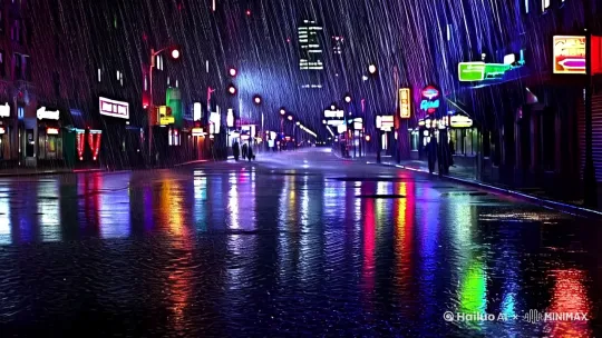 础参数**：  
- 时长：60秒  
- 分辨率：1080P（参考[2][4]高清需求）  
- 风格：电影感暗调（类似《银翼杀手2049》）  

**分镜描述**：  
1. **镜头1**（5秒）：  
   - 场景：俯拍雨夜街道，霓虹灯倒影积水  
   - 特效：慢镜头+雨滴声增强器  
2. **镜头2**（8秒）：  
   - 人物：西装男性侧脸特写（黑眼圈+凌乱领带）  
   - 动作：敲击键盘→抬头看钟表（03:00）  
3. **镜头3**（7秒）：  
   - 过渡：地铁玻璃反光切换至便利店暖光  
   - 交互：店员递蛋糕的手部特写（参考[6]的细节描述技巧）  

**技术指令**：  
- 使用Autoshorts.AI的“动态蒙太奇”模板（参考[4]）  
- 添加智能配音：低沉男声+5%混响（模仿《肖申克》旁白）  
- 字幕样式：底部居中，微软雅黑+淡入淡出[左移] by Hailuo AI Video Generator