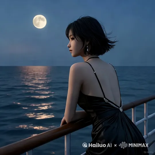 温柔转身，含情脉脉的看着镜头，眼角闪现泪花 by Hailuo AI Video Generator
