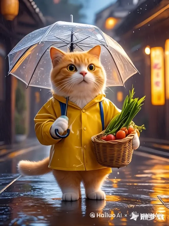 图中橘猫目视前方，飞快的向前走，镜头跟随物体移动 by Hailuo AI Video Generator