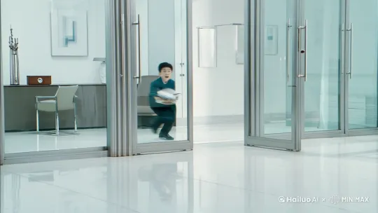 · 人物：

· 小张（实习生，呆萌新人）

· 王总（严肃老板，戴金丝眼镜）

· 同事A（偷笑的资深员工）

· 动作：小张抱着一沓文件慌慌张张跑进办公室，撞翻咖啡杯。

· 台词：

· 小张：（结巴）王总，您要的...年度...战略...报告...

· 王总：（扶眼镜）小张，你把咖啡杯碰倒了。

· 小张：（低头）哦，对不起！（手忙脚乱擦地）

场景2：指令误解

· 动作：王总递给小张一份文件，小声说：“今晚把这个方案改到...令人发指。”

· 台词：

· 小张：（抬头）啊？“令人发指”？（以为听错）

· 王总：（皱眉）是“令人发指”！（强调语气）

· 同事A：（偷笑，小声对镜头）老板最近在读网络小说...

场景3：荒诞执行

· 动作：小张加班到深夜，用红色记号笔在方案上疯狂批注，甚至贴满表情包。

· 台词：

· 小张：（自言自语）王总要“令人发指”，我必须做到极致！（拍打键盘）

场景4：反转揭晓

· 动作：次日晨会，小张自信满满递上“血红色”方案，王总当场愣住。

· 台词：

· 王总：（扶额）小张，我说的“令人发指”是“令人发指（指）”的简称，指“让人印象深刻”...

· 同事A：（偷笑）老板，您这谐音梗...（被王总瞪）

场景5：社死现场

· 动作：小张当场晕倒，镜头扫过全员憋笑的脸，最后定格在王总无奈的表情包上。

· 台词：

· 小张：（虚弱）我...我昨晚梦到老板是周杰伦...（ by Hailuo AI Video Generator