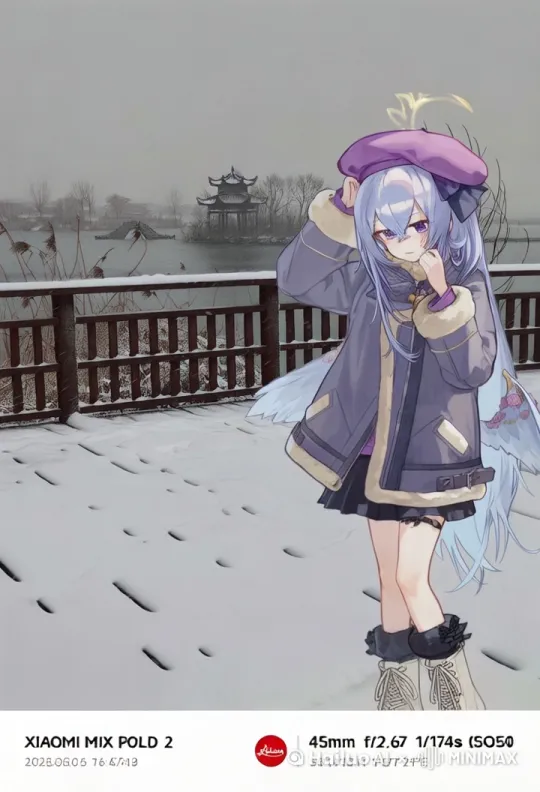 站在大雪中的少女，视频时长要有30秒。 by Hailuo AI Video Generator