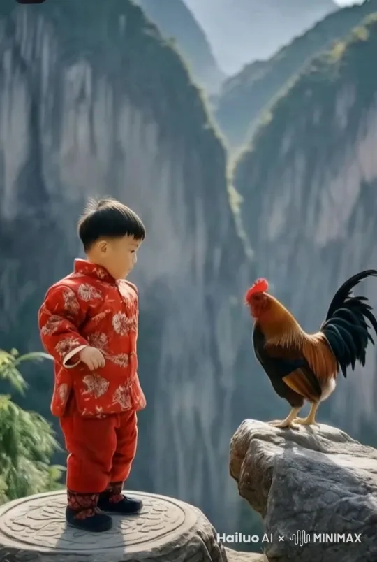 鸡和人史诗般的暴力打斗场面，镜头限随图片中的人和鸡拳打脚踢。快速暴力动作片，人和鸡的生死战，电影级，人和鸡拳打脚踢动作非常快速，鸡和人打出幻影 by Hailuo AI Video Generator