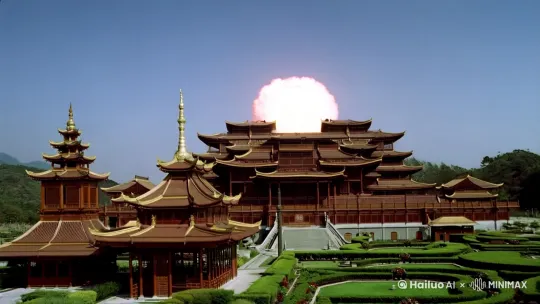原子弹在埥国神社爆炸瞬间 by Hailuo AI Video Generator