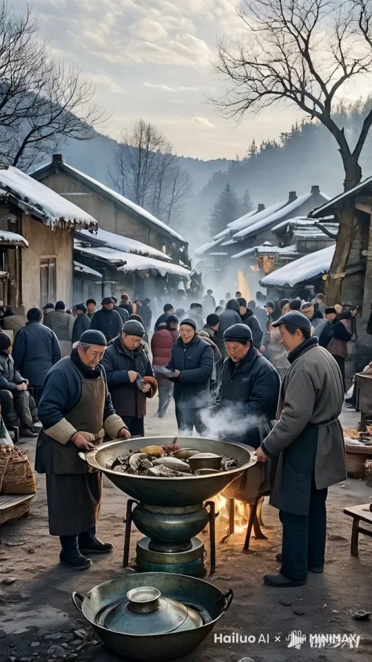大爷举起锅，手舞足蹈，锅里起火了，大爷把火锅扔到半空中，黄沙漫天飞舞，从锅里长出一颗树，树上开满了红色牡丹花，镜头动态跟随，镜头动起来
 by Hailuo AI Video Generator