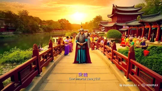 一、核心创意
将神话IP与宋文化景区深度结合，通过哪吒穿越古今的奇幻视角，展现清明上河园的三大核心场景（虹桥、汴河、民俗街）与四大特色体验（非遗手作、实景演出、古风美食、夜景灯光），打造「神仙也爱打卡」的年轻化文旅宣传片 by Hailuo AI Video Generator