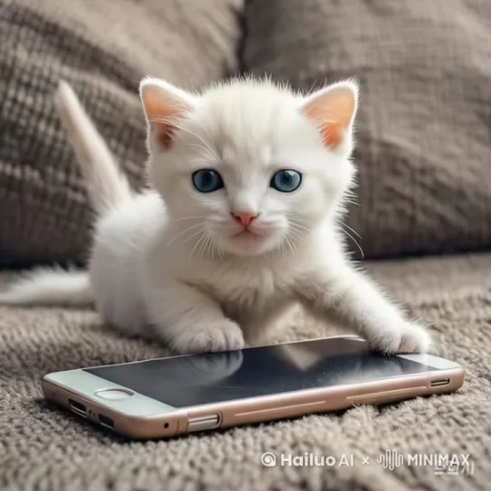图片中的小猫表情痛苦，从嘴中吐出一滩鲜红的血液，全身抽搐，倒在血泊中 by Hailuo AI Video Generator