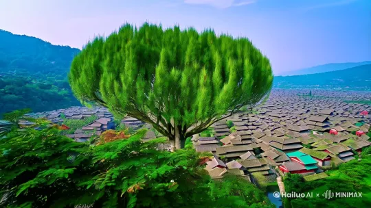 木行·春生勃发
镜头脚本
[移轴] 俯视浙江楠溪江古村落，青瓦屋顶与千年古樟组成太极图腾
[微观] 松针尖端凝结的负氧离子气泡破裂，释放翡翠色光晕涟漪
[能量] 树根在地底伸展的X光透视画面，年轮幻化为绿色经络脉动
音乐提示：尺八悠扬旋律叠加ASMR树叶摩挲声，节奏匹配α脑波（8-12Hz）
调参建议：启用植物生长模拟器，设置每帧0.7%的嫩芽舒展速率

高级合成技巧
五行转场特效：使用相生相克逻辑设计场景过渡（如木生火：燃烧的树叶引燃下一场景）

生物节律同步：将视频帧率设置为12fps（匹配传统五行音乐每分钟360拍）

能量可视化：在After Effects中添加Fractal Noise模拟五行气场流动

多轨渲染：分离五元素图层进行独立调色，最后用正片叠底模式合成

建议在海螺AI中开启「禅意模式」参数组，配合以下进阶设置：

色彩振动频率：金(575THz) 木(535THz) 水(495THz) 火(625THz) 土(555THz)

动态模糊强度：根据元素特性设置（水行建议8-12级，土行3-5级）

能量流线密度：与背景音乐BPM正相关（每10BPM增加15%流线粒子） by Hailuo AI Video Generator