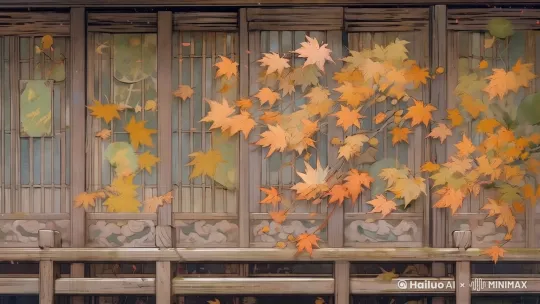 门窗略微开合，藤蔓枝叶颤动，整个场景安静静谧[右摇,变焦推进]--motion intensity 4 --motion_particles 120 by Hailuo AI Video Generator